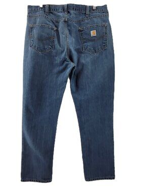 Carhartt Jeans Men's 38x32 Blue Straight Traditional FIt Stretch 5 Pockets Denim
